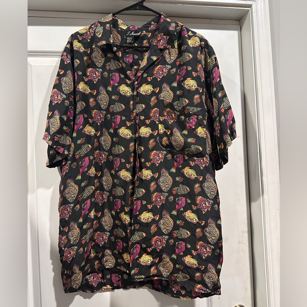S. Nemeroff Silk Fish Print Blouse
